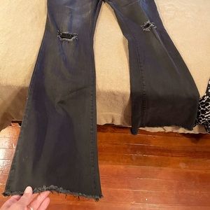Black Denim flare yoga jeans